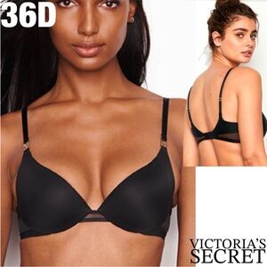 NWT Victoria’s Secret Black Uplift Lined Plunge Bra 36D